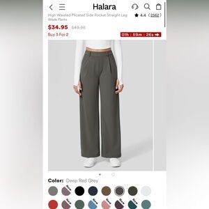 BRAND NEW Halara High Waisted Plicated Side Pocket Straight Leg Work Pants